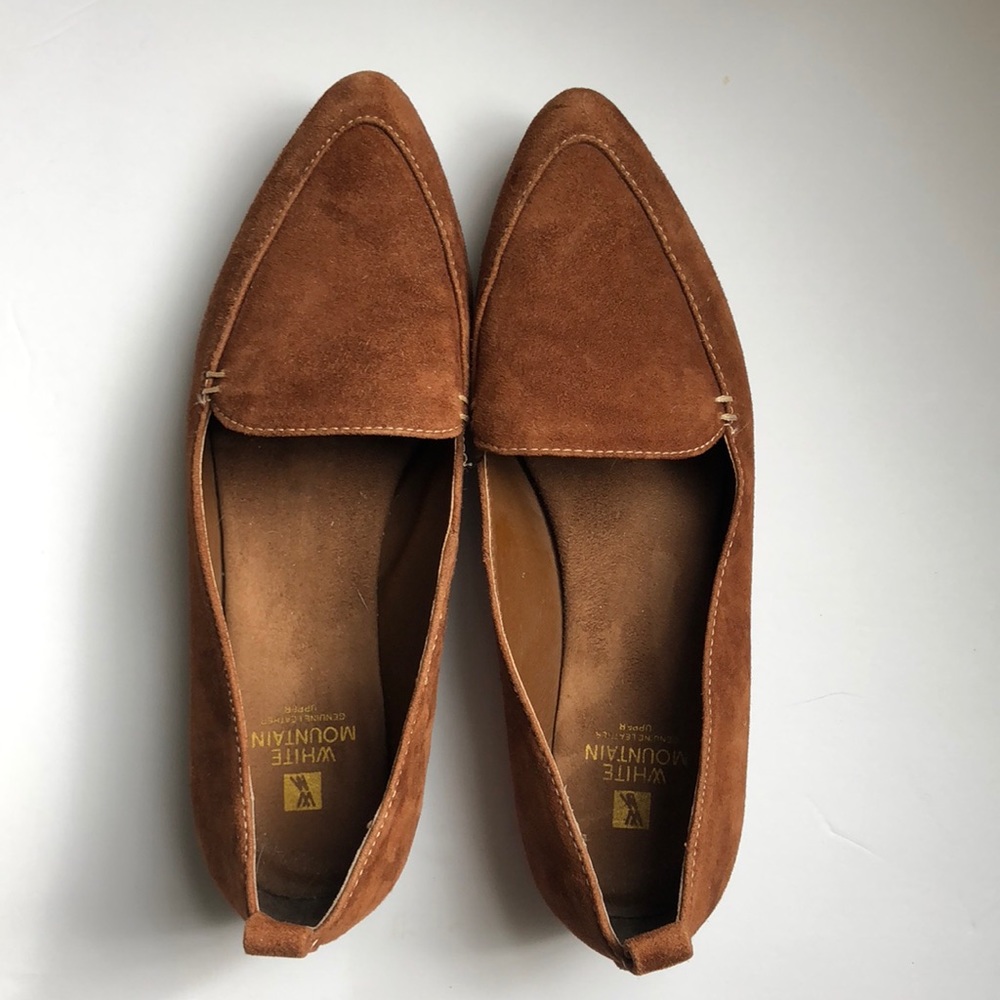 White Mountain Shoes Genuine Leather Flats, Size 7